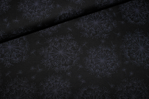 Designer-Baumwollstoff Dandelion black (10 cm)